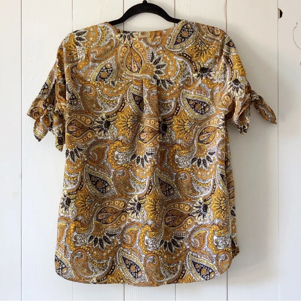 NWT MICHAEL Michael Kors Marigold Paisley Blouse Size Small - Picture 7 of 8